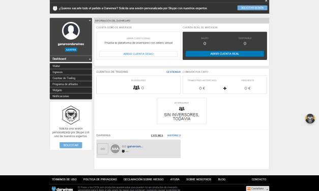 REGISTRO MI ESTRATEGIA EN DARWINEX.